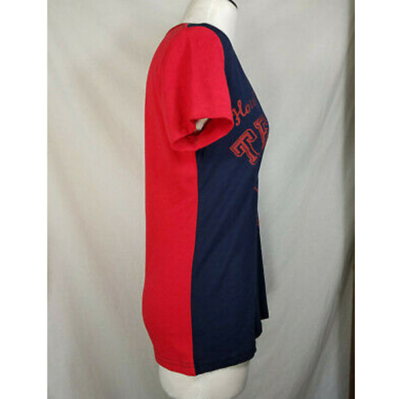 NFL Houston Texans V-Neck Blue Red Shirt Top - Picture 2 of 6